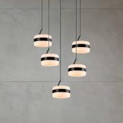 Trio Lighting LED-pendellampa Dios, svart, Ø 45 cm, CCT, 5 lampor