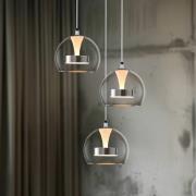 Trio Lighting LED-hänglampa Flynt, Ø 42 cm kromfärgad, metall CCT 3 la...