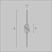 Maytoni LED-vägglampa RENAISSANCE, svart/svart, höjd 63 cm, 2-lampa.