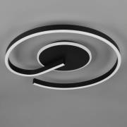 Reality Leuchten LED-taklampa Calle, svart, Ø 50 cm, CCT, dimbar