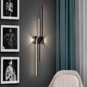 Schuller Valencia LED-vägglampa Zig Zag, höjd 100 cm, svart, metall, 4...