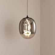 ONLI LED-hänglampa Lilly, glas, rökgrå, Ø 28 cm, 4000 K