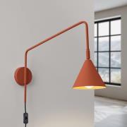 SOLLUX LIGHTING Vägglampa LYS, ockra, Ø 14 cm, metall, stickkontakt, E...