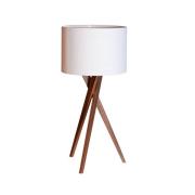 By Rydéns By Rydens bordslampa Vega, nöt/vit, 55 cm, trä, textil