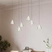 Trio Lighting LED-hänglampa Romeo, längd 75 cm, nickelfärgad metall, 6...