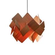 LZF LAMPS LZF pendellampa Escape, körsbärsträ/nickelfärgad, Ø 30 cm