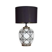 PR Home bordslampa New York, svart, höjd 45 cm, keramik