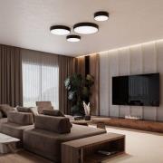 TEMAR LIGHTING Cleo 200 taklampa, vit, sensor, IP20, Ø 20 cm, E27