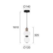 Viokef LED-pendellampa Gemma, höjd 32 cm, färgglad, glas/keramik/metal...