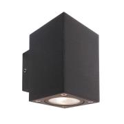 Deko-Light LED-utomhusvägglampa Cubodo Double Mini, aluminium, mörkgrå