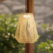 Lindby LED-solcellslampa Austas, beige, Ø 32 cm, USB, IP54