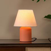 Lucide Bordslampa Macia, terrakotta/naturfärgad 27 cm Keramik/tyg