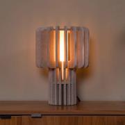 Lucide Bordslampa Rollo, taupe, höjd 35 cm, filt/glas/metall