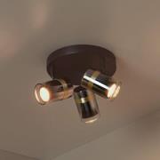 Lucide Takspotlight Upton, Ø 31 cm, svart/rökgrå, 3 lampor