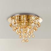 Globo Taklampa London, Ø 38 cm, 3 lampor, guldfärgad, akrylglas