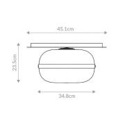Quintiesse Taklampa NOTTINGHAM, antik mässing, Ø 35 cm, glas/metall