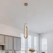 Quintiesse LED-hänglampa DENMARK, guldborstad, Ø 21 cm, metall