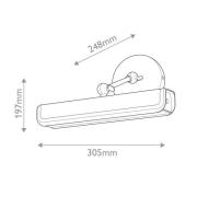 Quintiesse LED-vägglampa VALISE, svart/antikkoppar, 31 cm konstläder