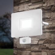 EGLO Utomhus LED-spot Faedo 3 med sensor, vit, 50 W