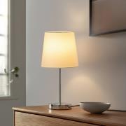 Lindby Leza bordslampa krom, skärm vit