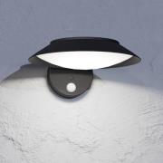 EGLO LED-vägglampa Cerrisi, bredd 10,5 cm, svart, sensor