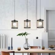 EGLO Hängampa Dellow, längd 88 cm, svart/mässingfärgad, 3 lampor