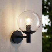 Lindby utomhusvägglampa Dangan, klar, glas, Ø 20 cm