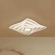 FISCHER & HONSEL LED-taklampa HERO, sand, 40x40 cm, fjärrkontroll, CCT...