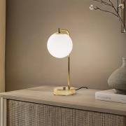 Domiluce Bordslampa Rico, glas/metall, guld/vit, höjd 36 cm