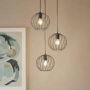 Lindby hänglampa Danika, rund, Ø 50 cm, svart, metall