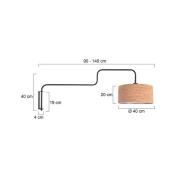 Steinhauer Vägglampa Bloeba, svart/brun, utskjutande längd 140 cm, kor...