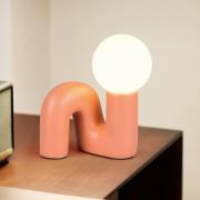 Reality Leuchten Bordslampa Quinn, orange, höjd 22 cm, keramik/glas, G...