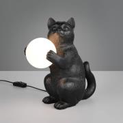 Reality Leuchten Bordslampa Gatio, svart, höjd 30 cm, konstharts, G9