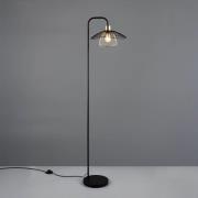 Reality Leuchten Golvlampa Lauris, matt svart, höjd 155 cm, metall, E2...