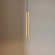 Lindby LED-pendellampa Lumaro, guld, 27 cm, 48 V, dimbar