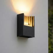 Lindby LED-utomhusvägglampa Aurali, 1 lampa, svart, IP65