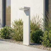 Lindby LED-solcellsockellampa Eleazar, vit, aluminium, sensor