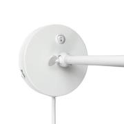 Dyberg Larsen Vägglampa Futura, vit, 15W, kabel, metall