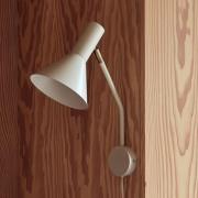 FRANDSEN Vägglampa Lyss, beige, stickkontakt, 42 cm hög, E27