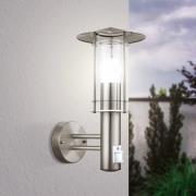 EGLO Utomhusvägglampa Lisio, rostfritt stål, höjd 30 cm, sensor