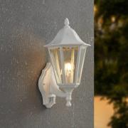 EGLO Utomhusvägglampa Navedo, vit, höjd 42 cm, metall, sensor