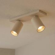 Arcchio spotlampa Brinja, brun, kantig, Ø 6 cm, 2 lampor, GU10