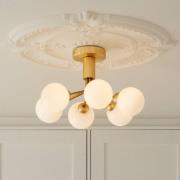 Nuura Aps Nuura taklampa Apiales 6, mässingsfärgad/opal, Ø 50 cm