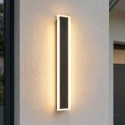 Lucande LED-utomhusvägglampa Ilora, svart, 60 cm, CCT, IP65