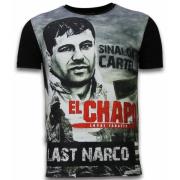 Local Fanatic El Chapo Último Narco Rhinestone - Herr T-shirt - 11-626...