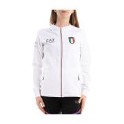 Emporio Armani EA7 Sweatshirt med dragkedja White, Dam