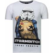 Local Fanatic Stormbitch Rhinestone - Herr T Shirt - 5770W White, Herr