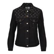 Marine Serre Moon Denim Figursydd Jacka Black, Dam