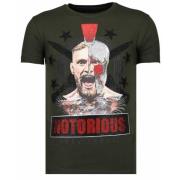 Local Fanatic Conor Notorious Warrior - Rhinestone T-shirt - Khaki Gre...