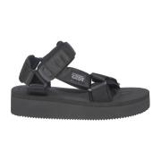 Suicoke Platta Sandaler med Korsade Band Black, Dam